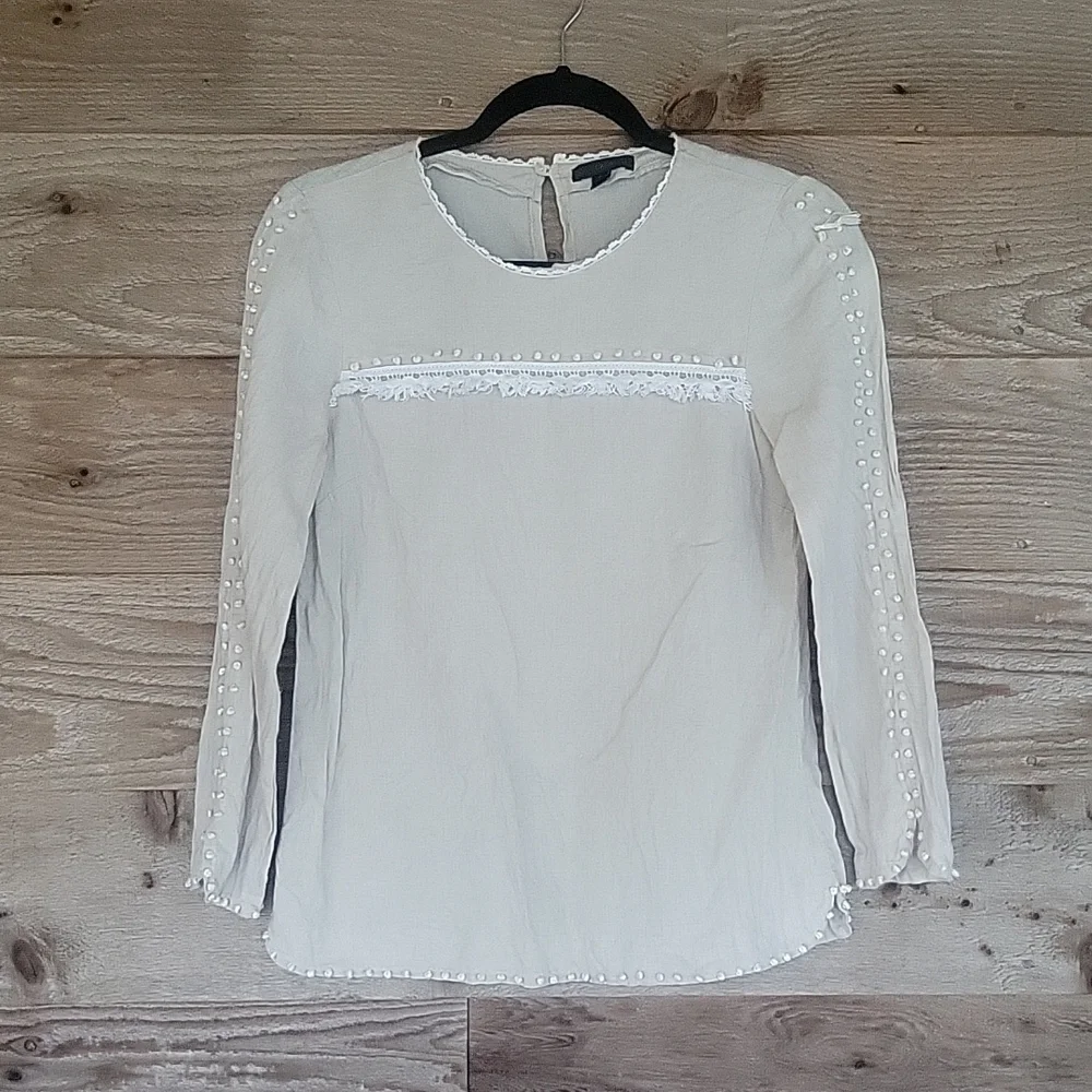 J. Crew Linen Top with Knotted Details Size 2